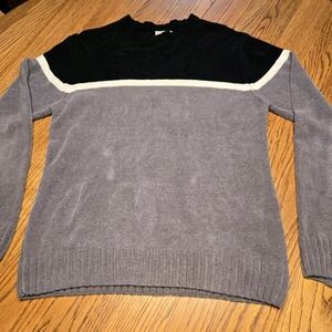 Arizona Jeans Company Sweater Mens Large Crew Neck Pullover Black/White/Gray